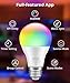 Govee Smart LED Bulbs, Bluetooth Light Bulbs, RGBWW Color Changing Light Bulbs with App Control, A19, E26, Music Sync and 8 Scene Mode for Living Room Bedroom Party, 2 Pack(Not Support WiFi/Alexa)