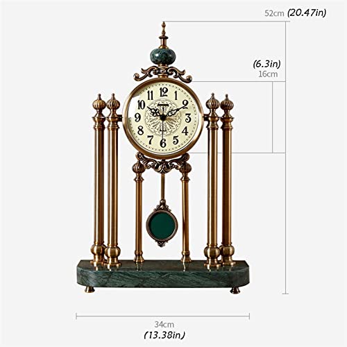 Reloj de mesa de lujo con péndulo columpio y base de mármol elegante 3