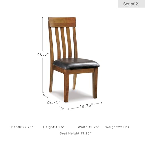 Image of Signature Design by Ashley Ralene Rake Back 19 inch Dining Room Chair 2 Count, Medium Brown