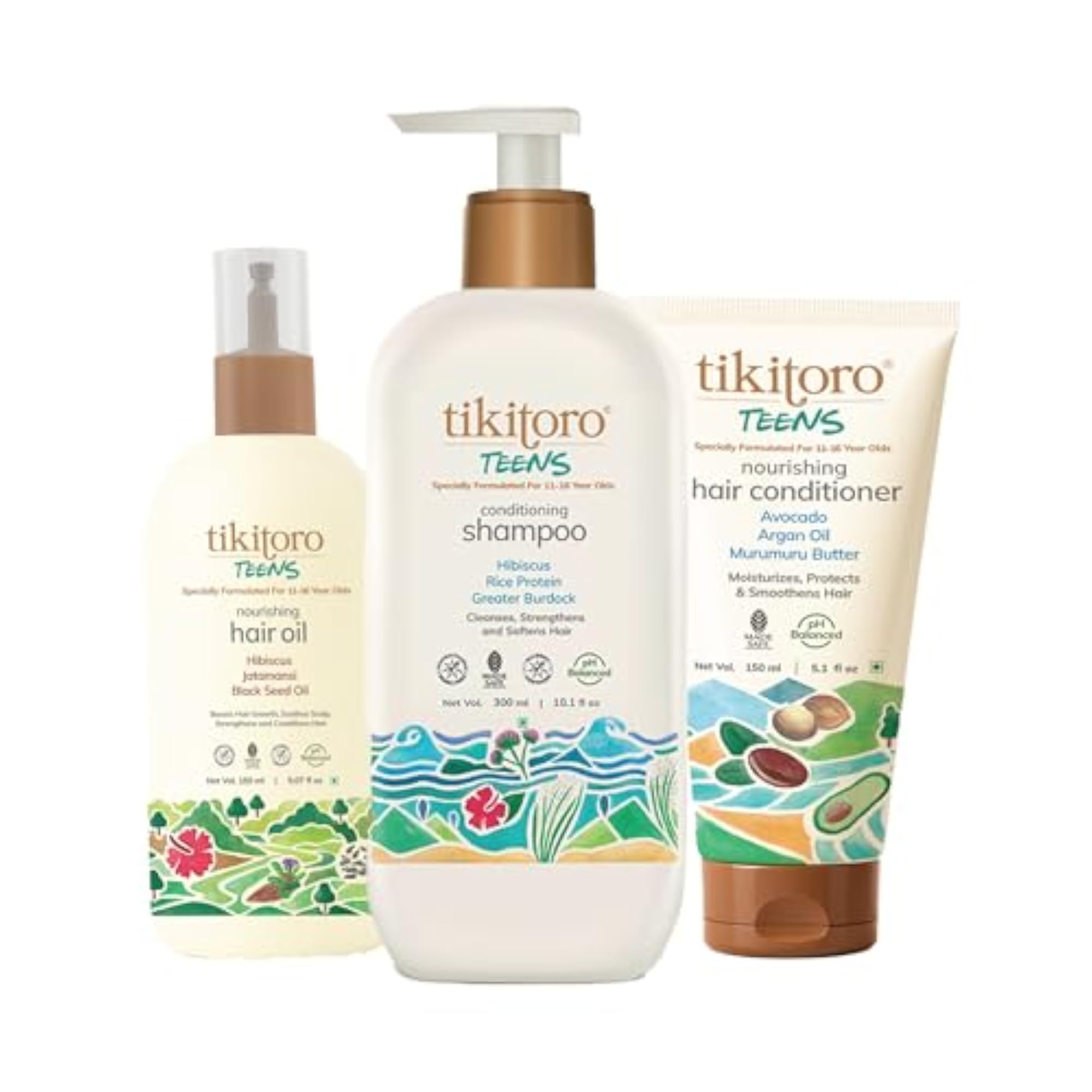 Teens Complete Hair Combo, Nourishing Oil, Shampoo & Conditioner Set