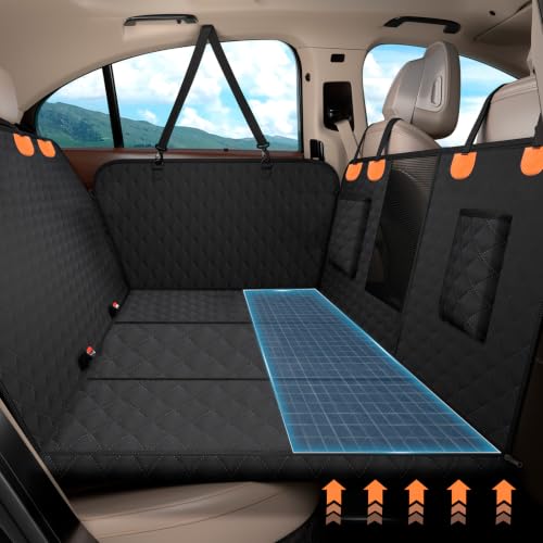 BMaoBBo Hundedecke Auto Rückbank[135x60cm] Rückbankschutz Hund mit Harter Unterseit (300 Pfund Traglast) Wasserdicht Kratzfest Rücksitzschutz für SUV & Familienauto Waschbar