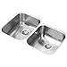 Elkay EGUH3120RDBG Offset Double Bowl Undermount Stainless Steel Sink Kit
