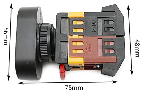 Bouton poussoir double tête 22mm 220V AC avec lampe LED jaune - 4