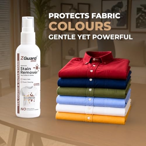 Image of ZGuard Gutka, Tea & Coffee Stain Remover | Works on Whites, Colours, Delicates like Silk, Wool, Cotton, Carpets, and More-Preserves Fabric | Made with all Natural Ingredients | 100ML