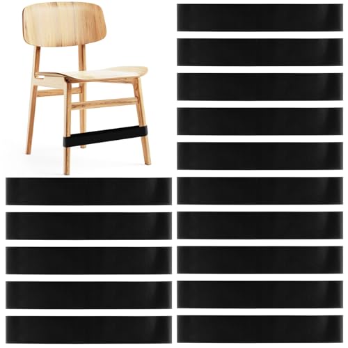 PLULON 15er-Pack Stuhlbänder für Kinder mit zappeligen Füßen, Zappelbänder für Klassenzimmerstühle, Hüpfbänder für Studentenstühle, Schreibtische mit sensorischem ADHS und Autismus – Schwarz