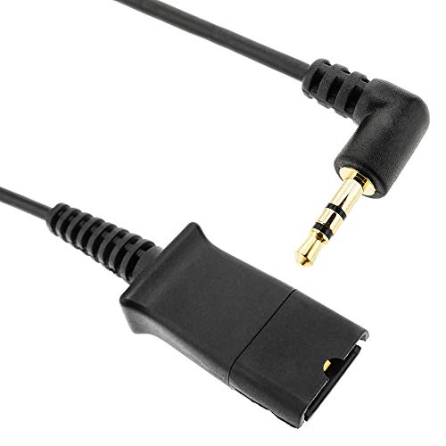 BeMatik - Cable Adaptador de teléfono Compatible con Plantronics Quick Disconnect a Jack 2.5 mm de 3 Pin