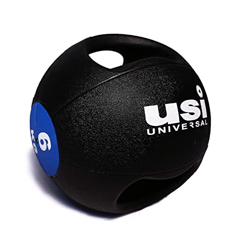 Image of USI Universal 6Kg Rubber Medicine Ball 787DH with Double Grip, Textured Finish, Solid Weighted Core, Ideal for Use at The Gym, Yoga, Martial Arts