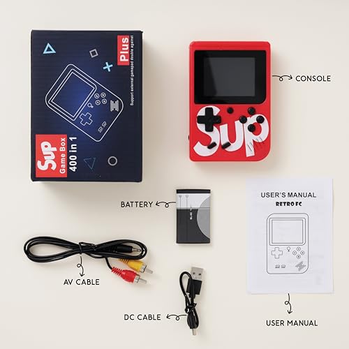 Image of Oye Happy - Retro Gaming Console with Built-in Classic Games | 90s Style TV Video Game System for Kids & Adults | Mario-Style Old School Gaming | AV Output | Perfect Nostalgic Gift for Gamers