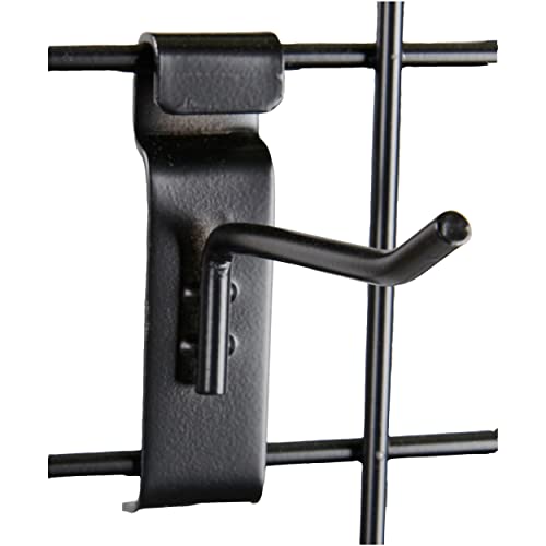 4 Inch Black Peg Hook For Wire Grid - 50 Pack - For Use With 3” On Center Wire Grid And Slat Grid Panels - Metal Display Hooks For Gridwall - Great For Retail, Convenience, And Thrift Stores #TOP6