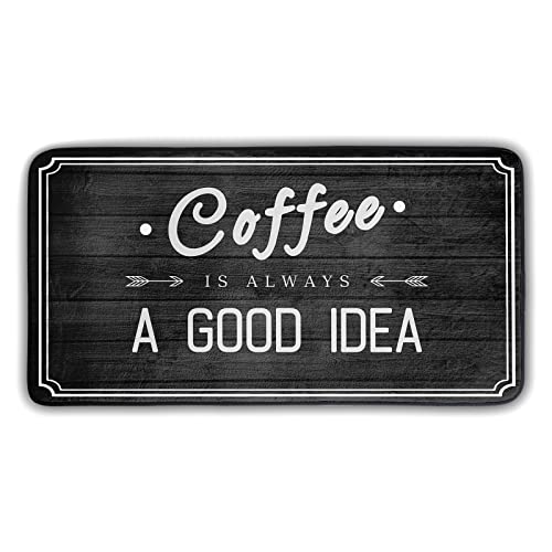 Black & White Kitchen Rug 39x20 Non-Slip Washable Mat