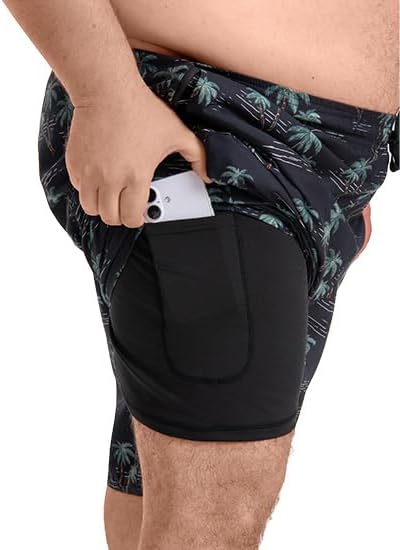 Men's Big and Tall Swim Trunks, 11 Inch with Mesh Liner, Bathing Suits Swim Shorts, Plus Size 2X-6X