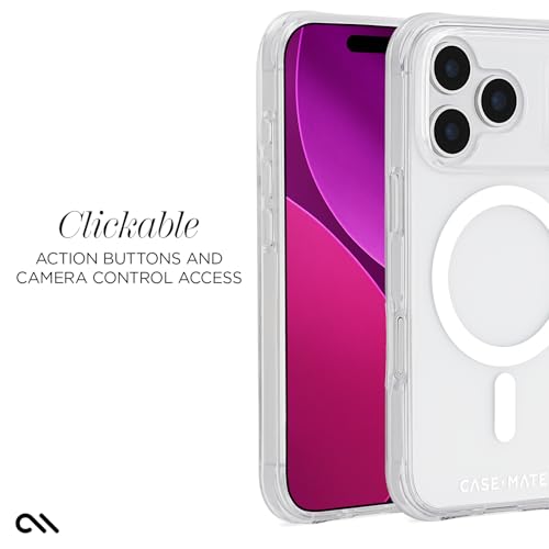 Image of Case-Mate iPhone 17 Pro Case - Tough Clear | Compatible with MagSafe - Rugged Phone Cover with 12ft Drop Protection - Premium Magnetic Phone Cover for iPhone 17 Pro