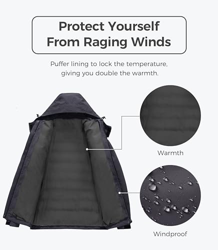 Image of Wantdo Women's 3 in 1 Waterproof Ski Jacket Windproof Winter Snow Coat Snowboarding Jackets Warm Raincoat