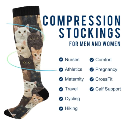 Image of Fisyme Socks for Women Men Warm Comfort Athletic Crew Running Hiking Cycling Compression Socks