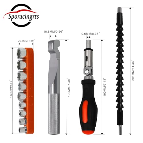 Image of Sporacingrts Belt Changing Removal Tool Clutch Cover Compatible with Polaris RZR S 900 / XP /RZR XP4 1000 Belt Changing Removal Tools with Flexible Drill Bit Extension Kits
