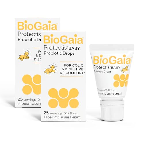 Image of BioGaia Protectis Baby Probiotic Drops | Baby Essentials for Colic & Gas Relief | Safe for Newborns | Ease Crying, Fussing, Colic, Gas, Spit-ups & Constipation | No Dairy, Soy & Gluten | 5mL (2-Pack)