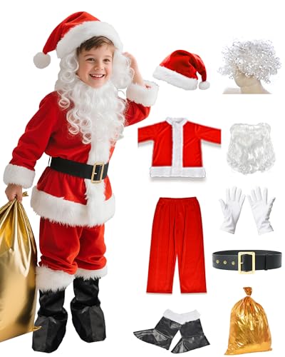 Disfraz completo de Santa Claus para niños miniatura 1