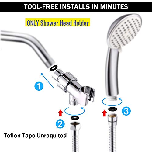 image for Adjustable Shower Arm Mount- with Universal Wall Hook Bracket and Bras