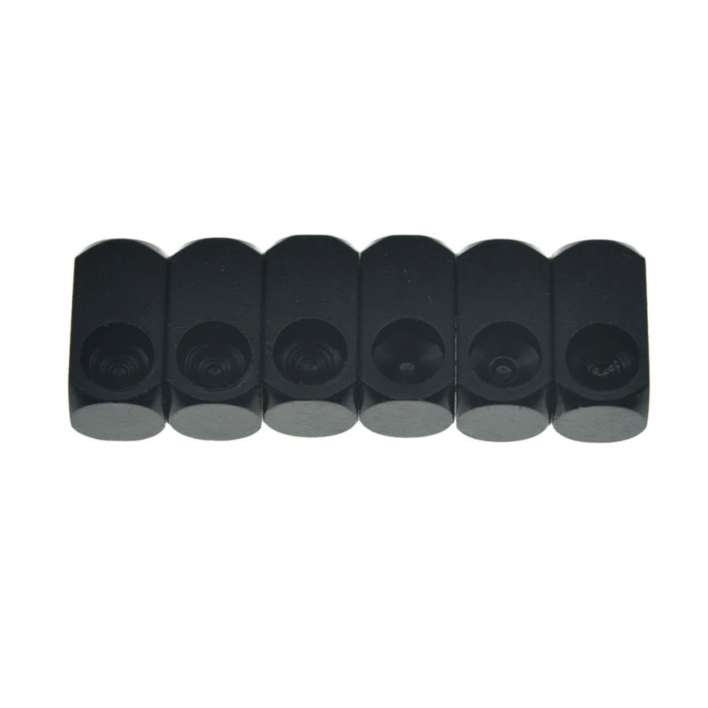KAISH Set of 6 Stainless Steel Tremolo Bridge String Lock Insert Block Bridge Saddle Clamp Blocks Fits FR Black - Image 2