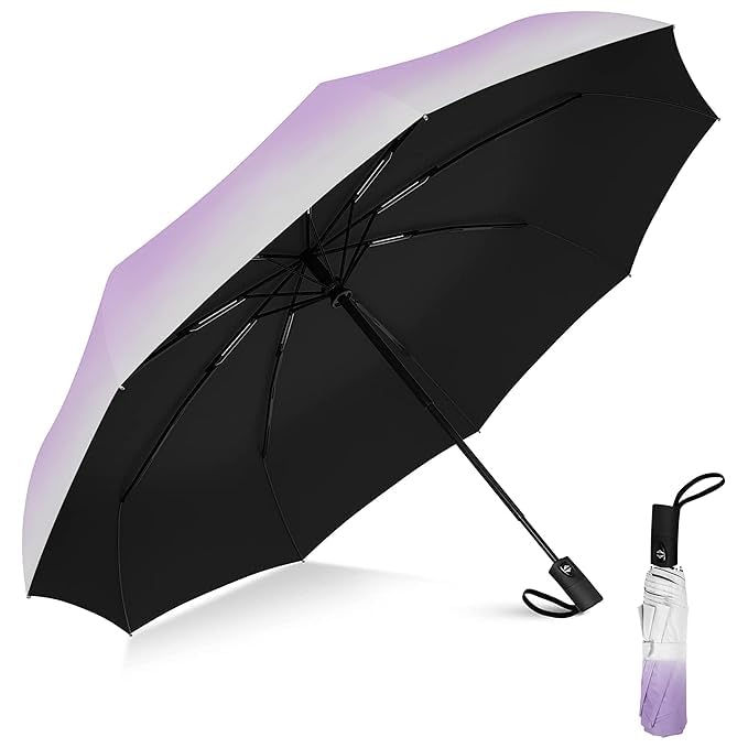 Image of TEKCOOL Umbrella, UV Big Size Umbrella for Sun Protection Rain Windproof Strong large 3 fold for men women kids boys girls Perfect small & stylish Windproof & Compact(Green)