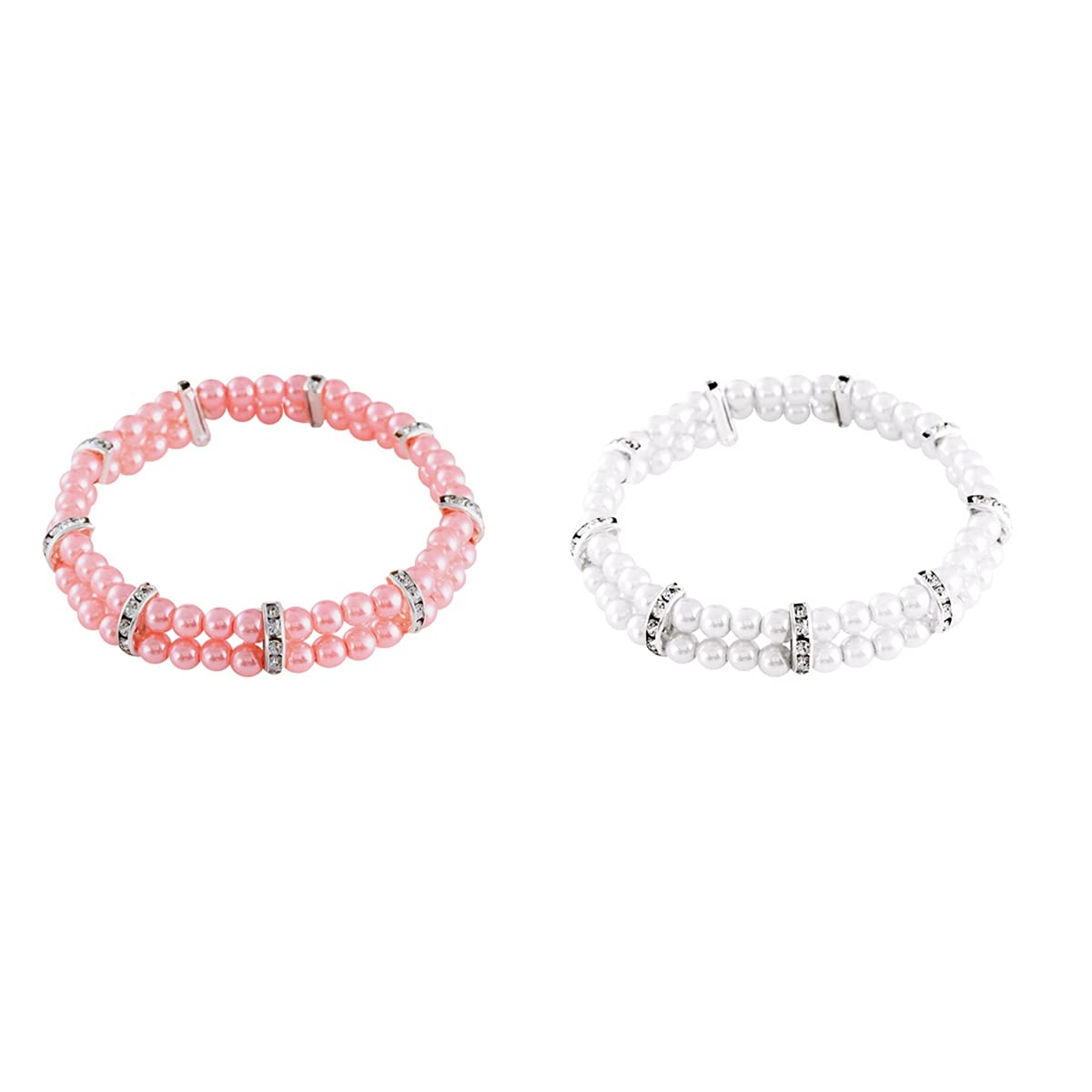 2 Pcs Pet Necklace Elastic Pearl Collar for Cats and Dogs Decorative Items for Cats and Dogs