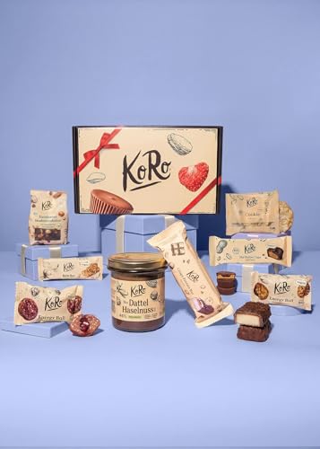 KoRo - KoRo Discovery Geschenkbox - Mit 8 vielseitigen KoRo-Leckereien - Liebevoll gestaltetes Design - Ideal zum Verschenken oder Durchprobieren