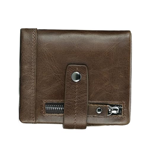 Cartera de cierre delgado con recuperación rápida de tarjetas y funda de metal duradera, tarjetero compacto y elegante para uso diario, viajes, Marrón, Color sólido