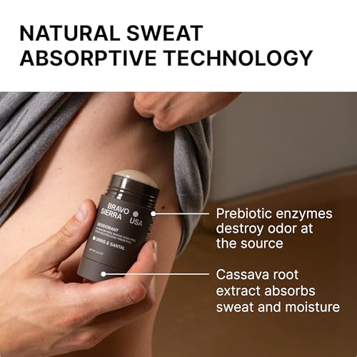 Image of Bravo Sierra Aluminum-Free Mens Deodorant - Antiperspirant for Men, 1-Pack | Natural Ingredients for Long Lasting All-Day Odor & Sweat Protection - Orris & Santal - Vegan & Baking Soda-Free