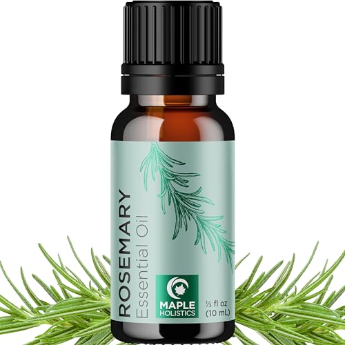 Image of Pure Rosemary Essential Oil for Aromatherapy - Undiluted Rosemary Oil for Hair Skin and Nails - Rosemary Essential Oil for Diffusers Plus Hair Oil for Enhanced Shine Cleansing and Dry Scalp Treatment