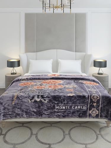 Image of Monte Carlo Double Bed Heavy Winter Blanket Marshal 2 Ply 850 GSM | 4.5 KG (240x220 CM), Dark Grey