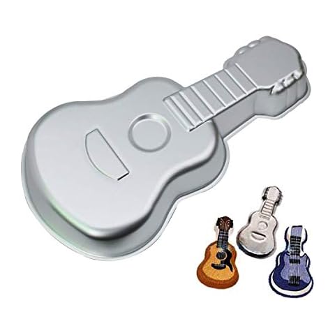 WOTOY 14 inch Guitar Cake Baking Pan Mold - Aluminum Alloy Cover