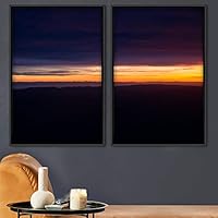 2 Piece Framed Canvas Wall Art Colorful Sky Canvas Prints Home Artwork Decoration for Living Room,Bedroom - 16