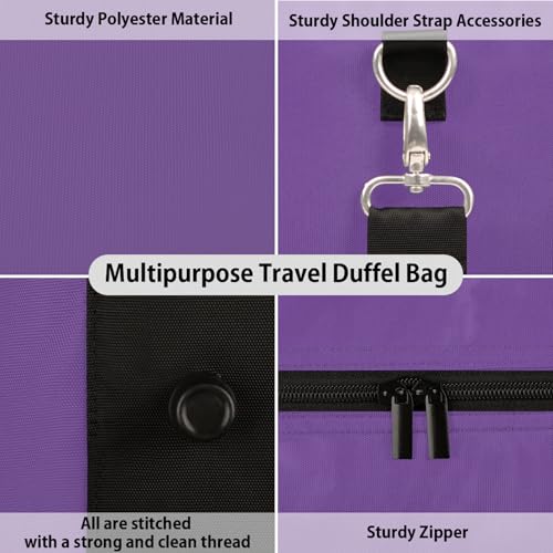 Dark Purple Travel Duffle Bag, Weekender Bags for Women Men, Carry on Overnight Bag Waterproof Gym Bags, Hospital Bag for Labor and Delivery3