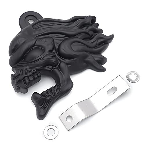 Httmt Mt246-009-Bk Black Ghost Head Wind Head Horn Cover Compatible With 1992 And Up Harley-Davidson With Side Mount Inchescowbell Inches And All V-Rod's #TOP7