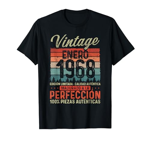 Enero 1968 Vintage Regalo 56 Años Cumpleaños Hombre Camiseta