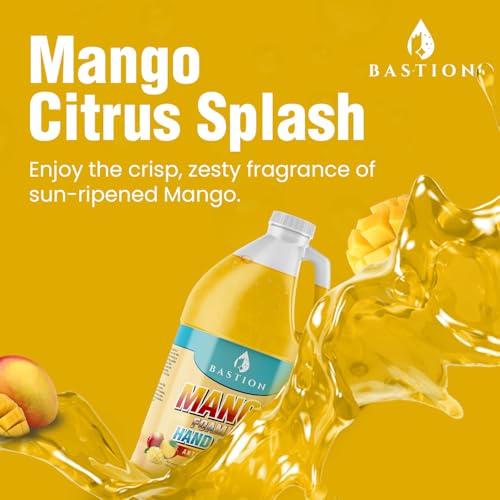 Image of Bastion Antibacterial Hand Soap - Mango Foaming Hand Wash - 1 /2 Gallon (64 oz.) Bulk. Refill Jug. Mango Scented. Non-toxic. Made in the USA.
