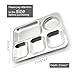 ICSTM Stainless Steel Divided Plates,2 Pack Stainless Steel Rectangular Divided Plates Tray, 5 Sections Dinner Plates for Adults,Picky Eaters, Campers, and Portion Control (2, 12