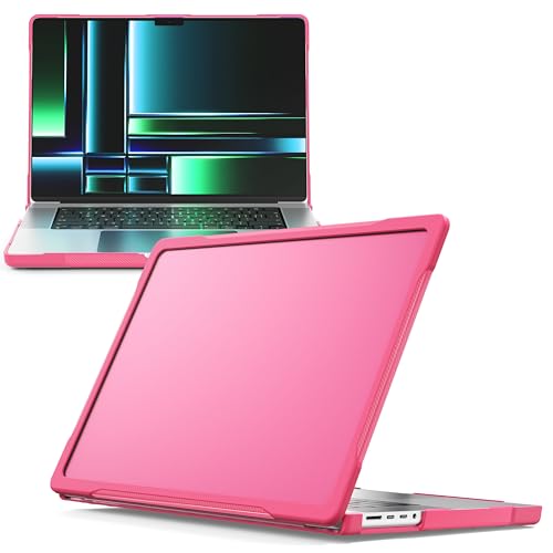 Funda MacBook Pro 16 M3 M4 rosa anticaídas con parachoques suave TPU