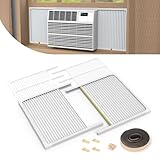 BJADE'S Window Air Conditioner Side Panels with Adjustable Frame Size Suitable for Different Window AC Unit 5,000-14,000Btu, Side Panel Seal Kit,Room AC Accordion Filler Curtain Replacement Kit