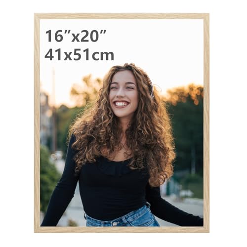 Ditwis Bilderrahmen 40x50 Holzfarben, Fotorahmen für 50x40 cm Poster, Fotos und Kunstwerke, Modern Posterrahmen zum Aufhängen, Rahmen für Wohnungen, Büros und Galerien