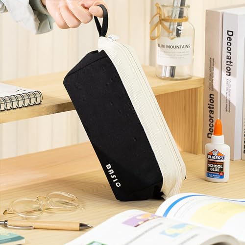 Image of MAMUNU Large Pencil Case Wide Opening - Big Capacity Pencil Pouch for Girls Boys - Portable Stationery Pen Bag for School Office College Teens Students Adults, Black