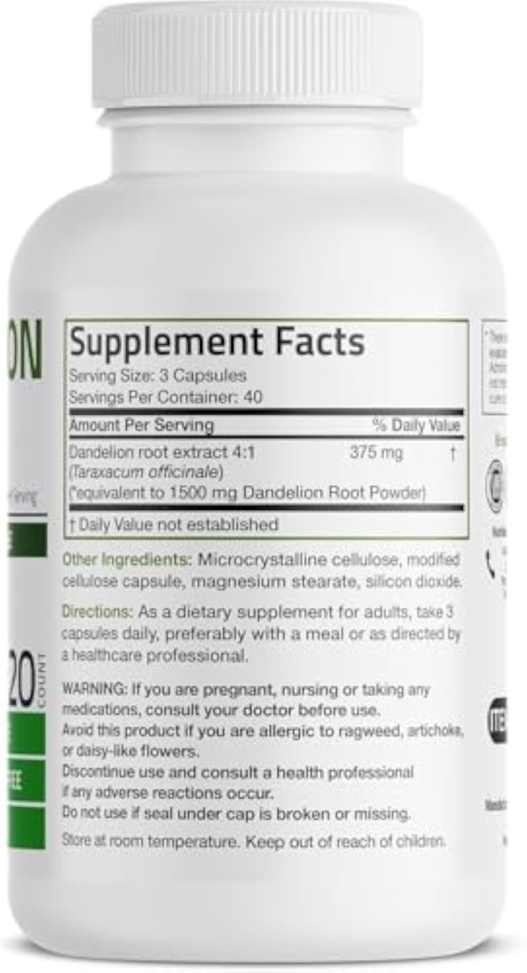 Dandelion Root High Potency Supplement, 120 Vegetarian Capsules