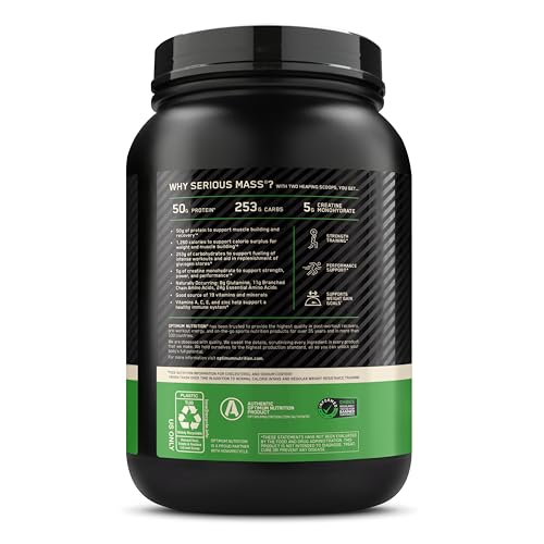 Optimum Nutrition Serious Mass Weight Gainer Protein Powder, Vanilla, 3LB - image 9