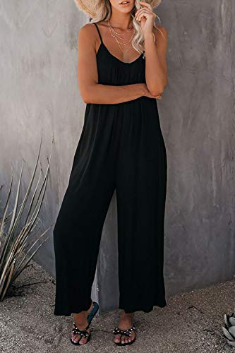 Happy Women Casual Sleeveless Loose Sling Jumpsuit Stretch Pants Jumpsuit With Pockets (Black, Xl) … #TOP1