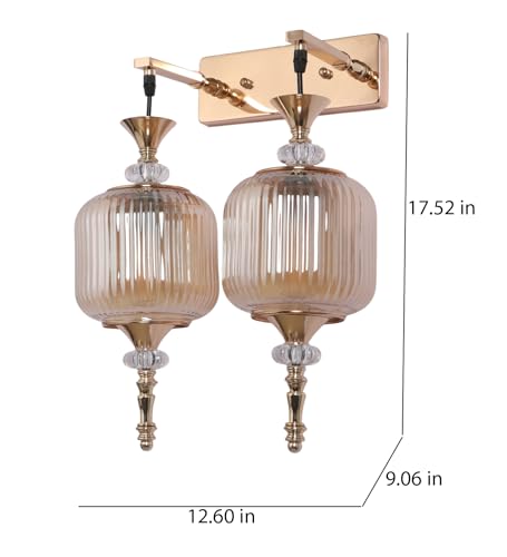 Image of ELAINTE Premium Wall Light | | Elegant Glass Wall Lamp for Living Room & Hallway | 3 Years Warranty | Free Bulb (Elara-Single)