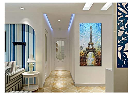 Art abstrait fait à la main : peinture à l'huile Tour Eiffel de Paris
