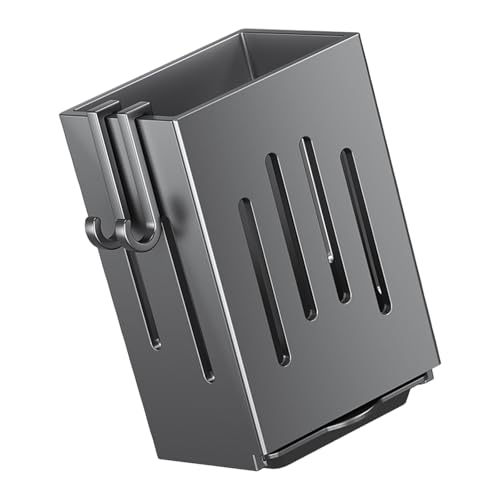 Klaisy Cestas de almacenamiento únicas para utensilios de cocina con soporte de drenaje para palillos para un almacenamiento limpio y práctico de cubiertos