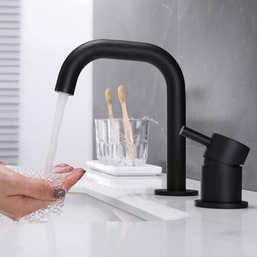 Robinets de lavabo noirs pour une double vasque moderne et épurée