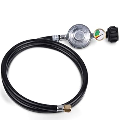 GasSaf 6FT Propane Regulator with Hose, Gas Grill Regulator and Gauge for Most LP Gas Grill, Heater and Fire Pit Table