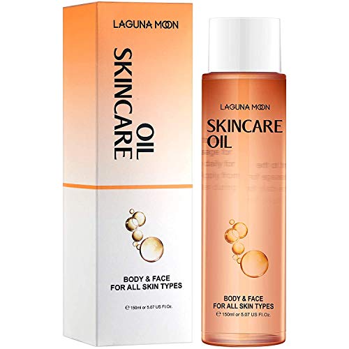 Huile de soin pour le corps et le visage Lagunamoon, utilisée pour les cicatrices, les vergetures et le teint irrégulier, non grasse, à absorption rapide, pour tous les types de peau, 5,07 oz Cover